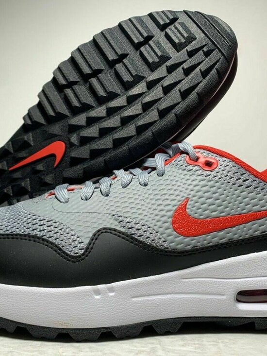Nike Air Max 1 G Men\'s Golf Shoes/Cleats CI7576 002 Particle Grey Red SIZE 11.5 main image 11